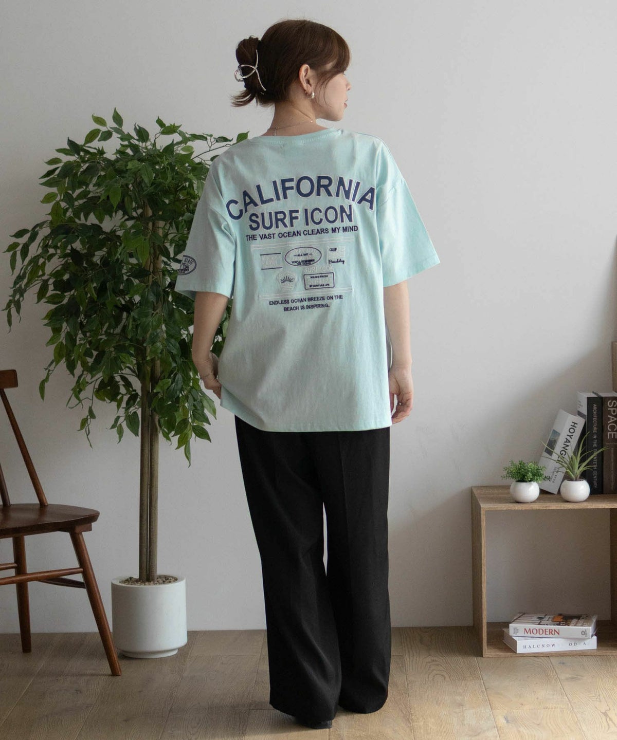 UNDERWRAPS デニム貼り付けスリットビッグTシャツ レディース ネコポス 対応商品