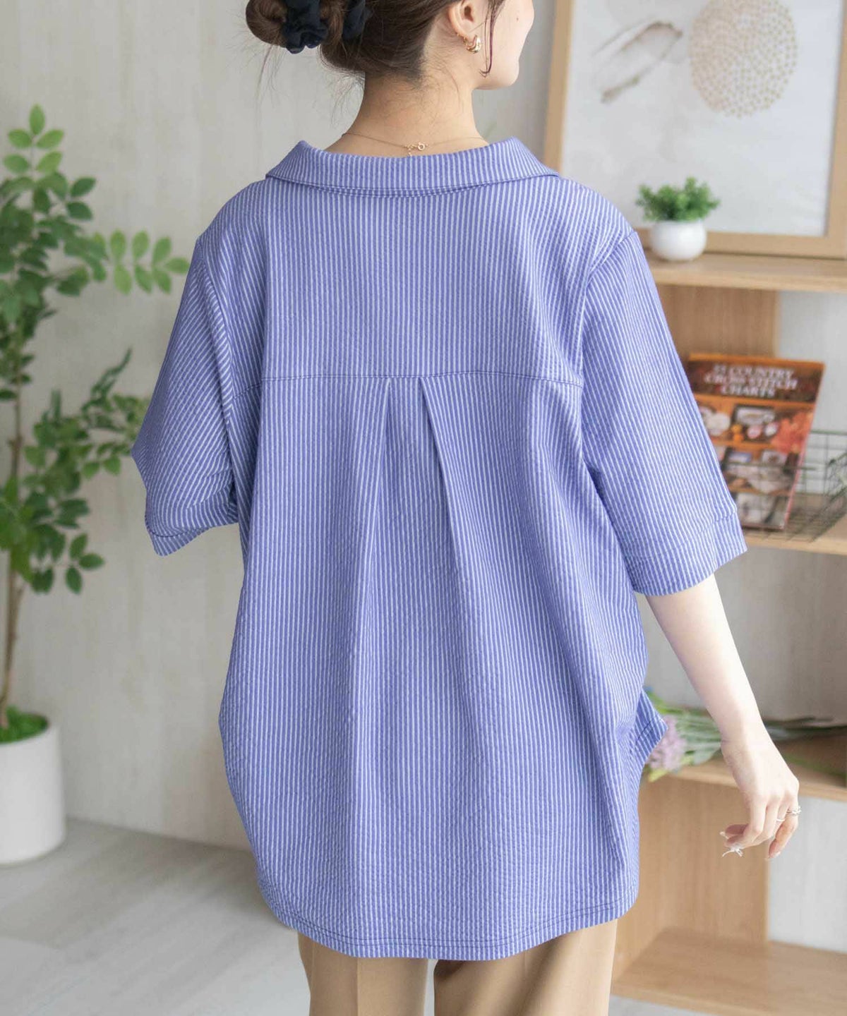 nAvy 襟付きスキッパープルオーバー レディース