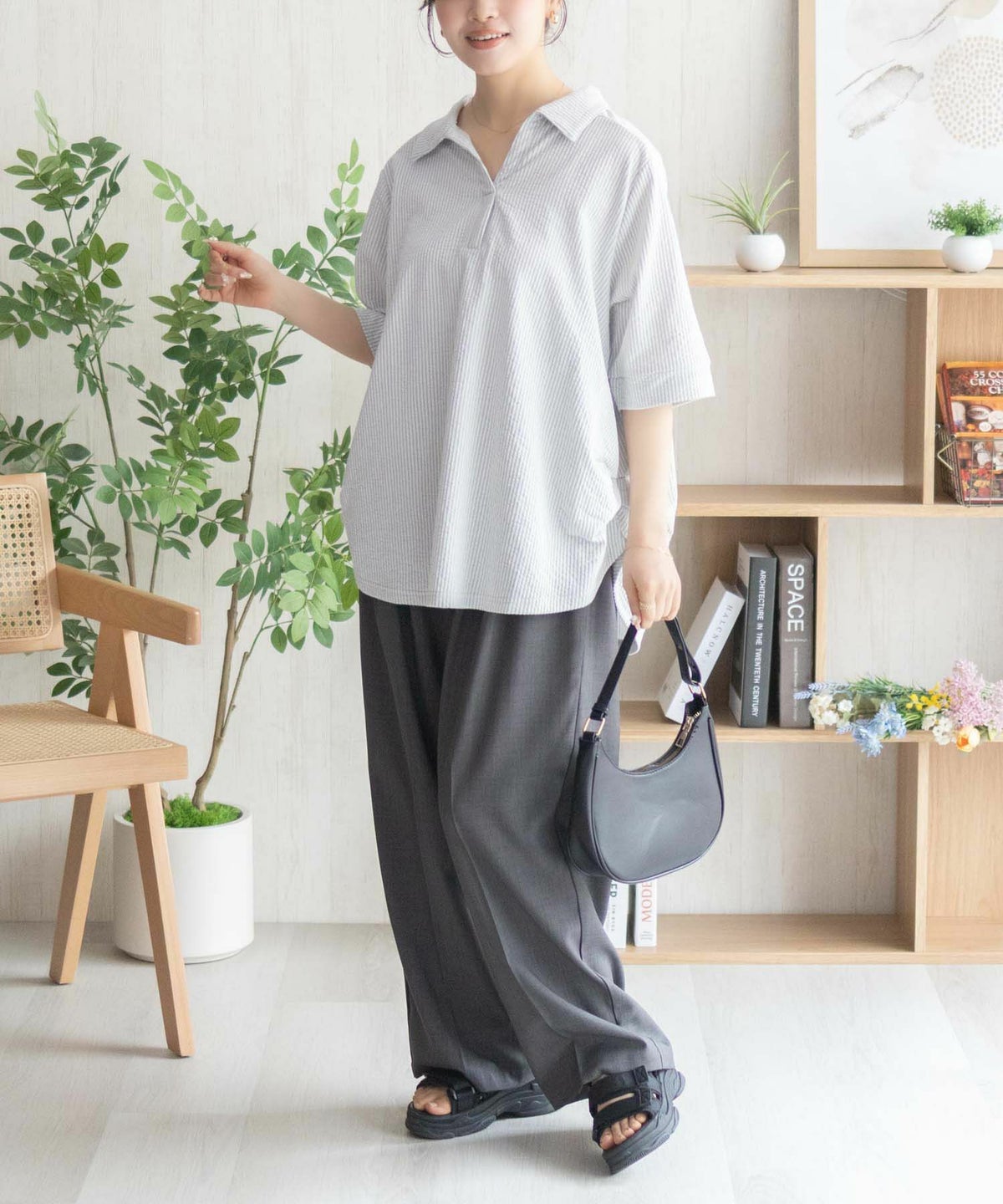 nAvy 襟付きスキッパープルオーバー レディース