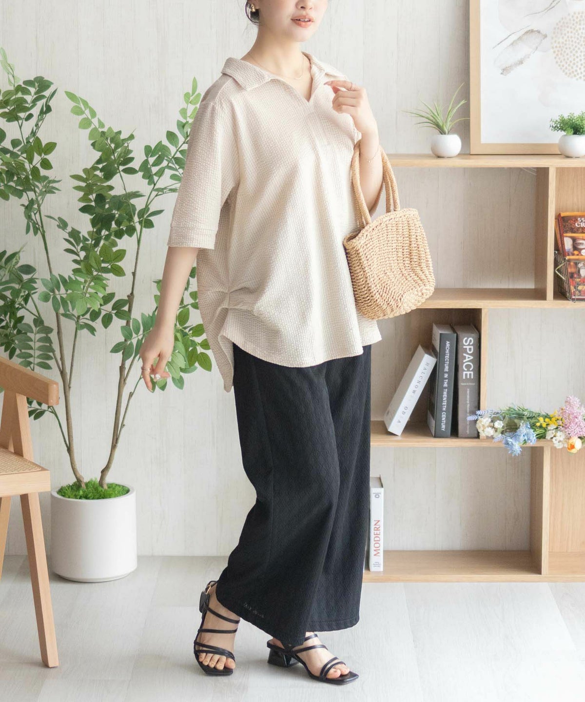 nAvy 襟付きスキッパープルオーバー レディース