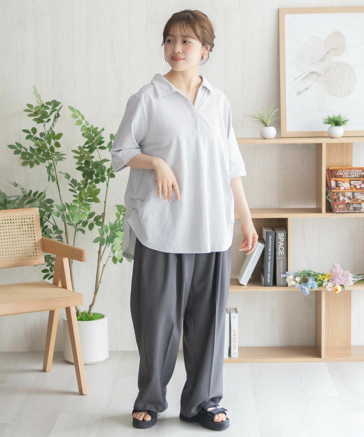 nAvy 襟付きスキッパープルオーバー レディース