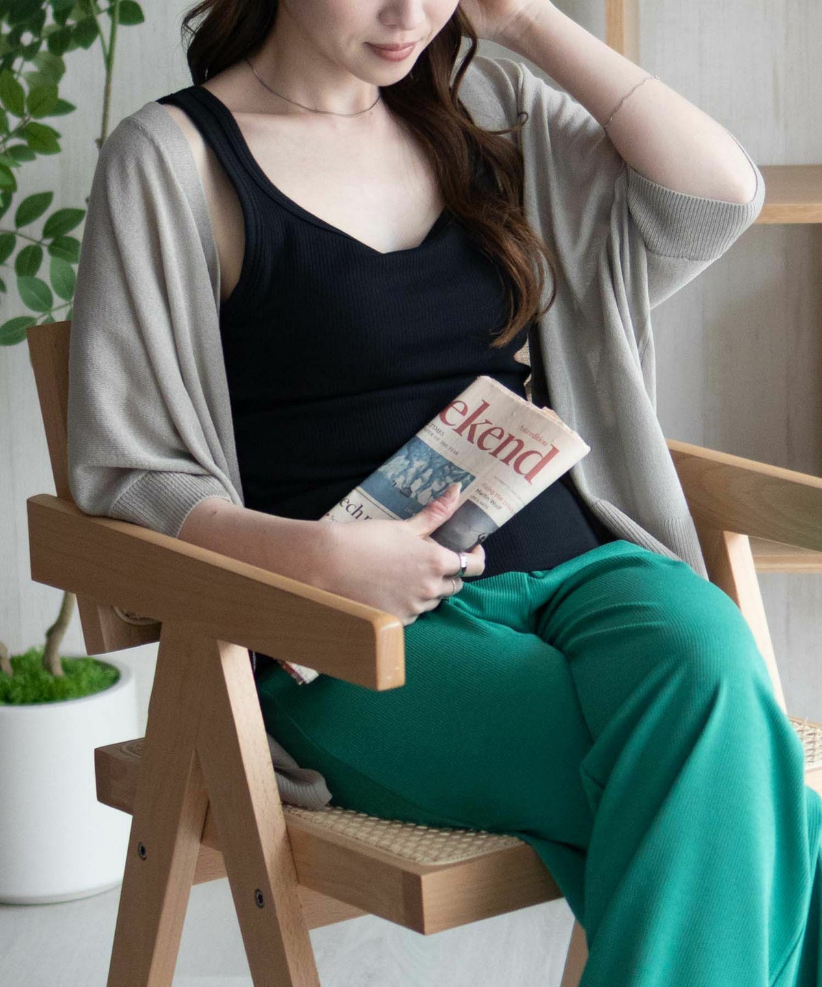 nAvy ハピ楽 カップ付きリブスクエアタンクトップ レディース