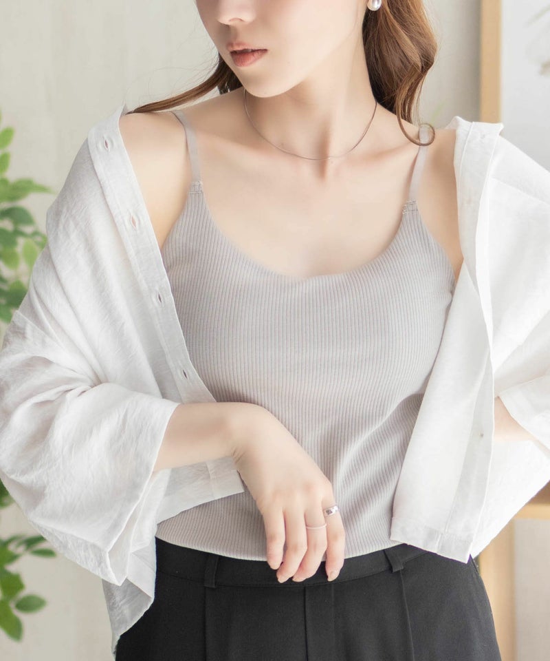 nAvy ハピ楽 カップ付きリブキャミソール レディース商品画像-3