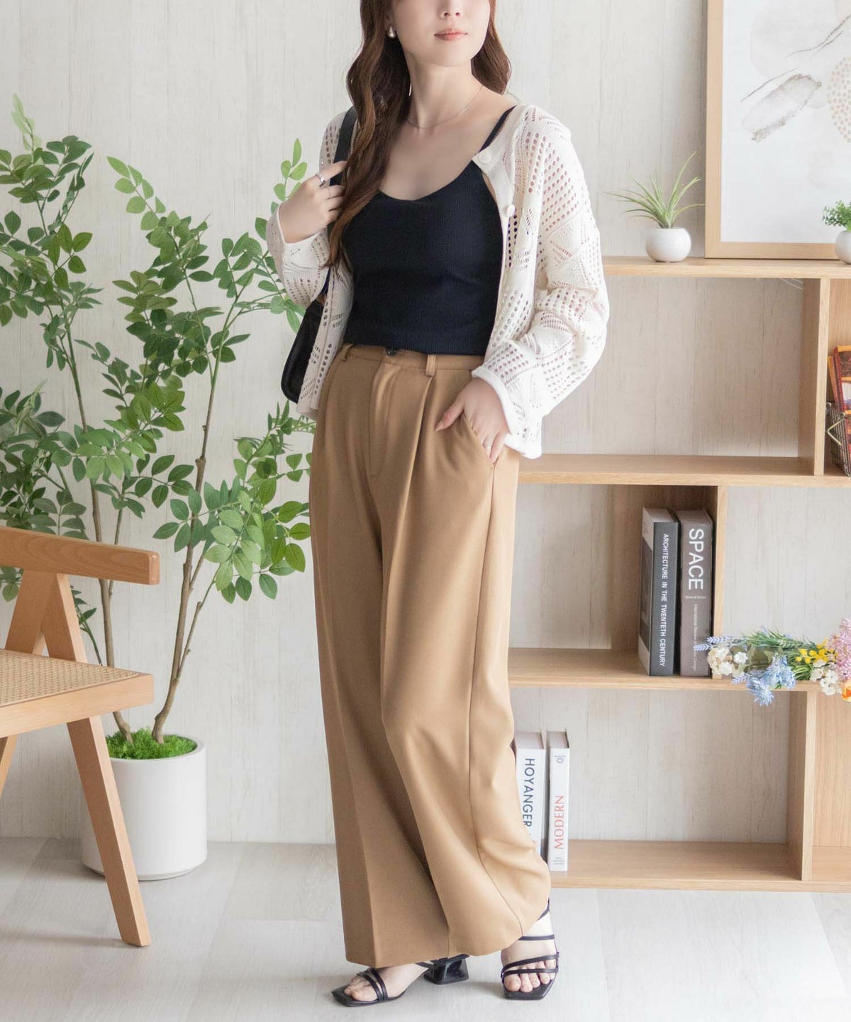 nAvy ハピ楽 カップ付きリブキャミソール レディース