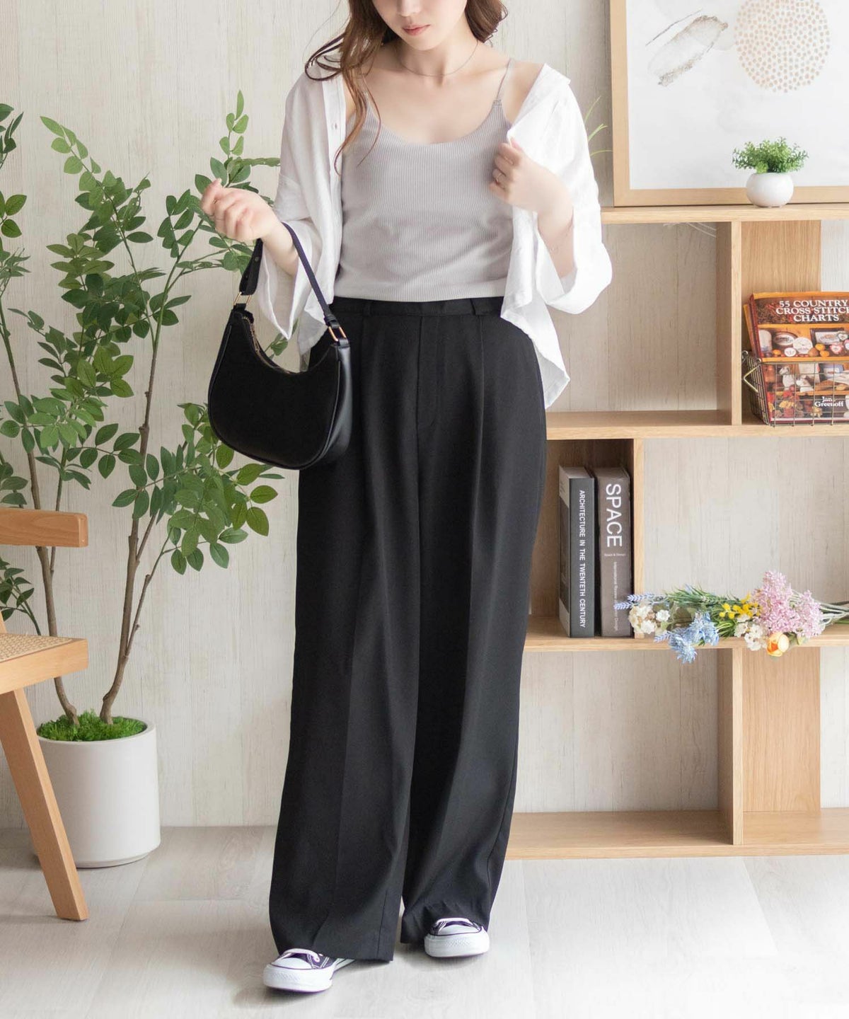 nAvy ハピ楽 カップ付きリブキャミソール レディース