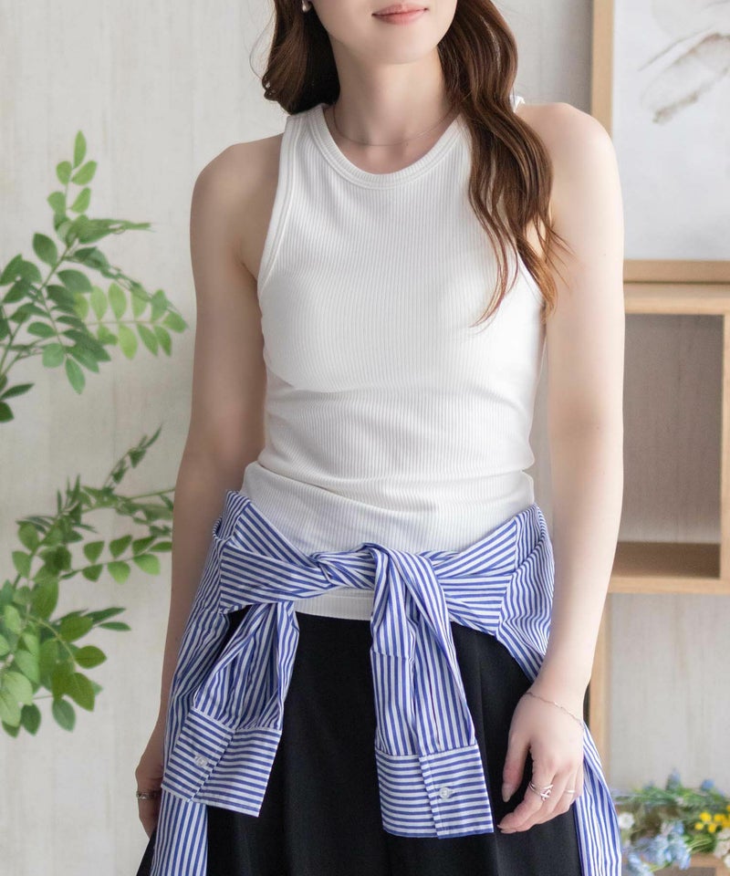 nAvy ハピ楽 カップ付きリブアメスリタンクトップ レディース商品画像-1