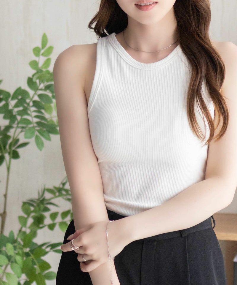 nAvy ハピ楽 カップ付きリブアメスリタンクトップ レディース商品画像-5