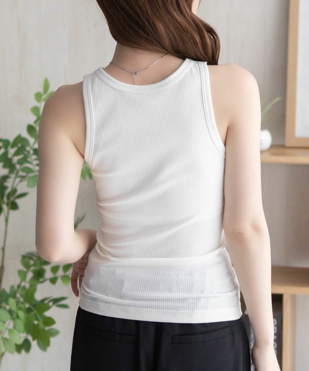 nAvy ハピ楽 カップ付きリブアメスリタンクトップ レディース