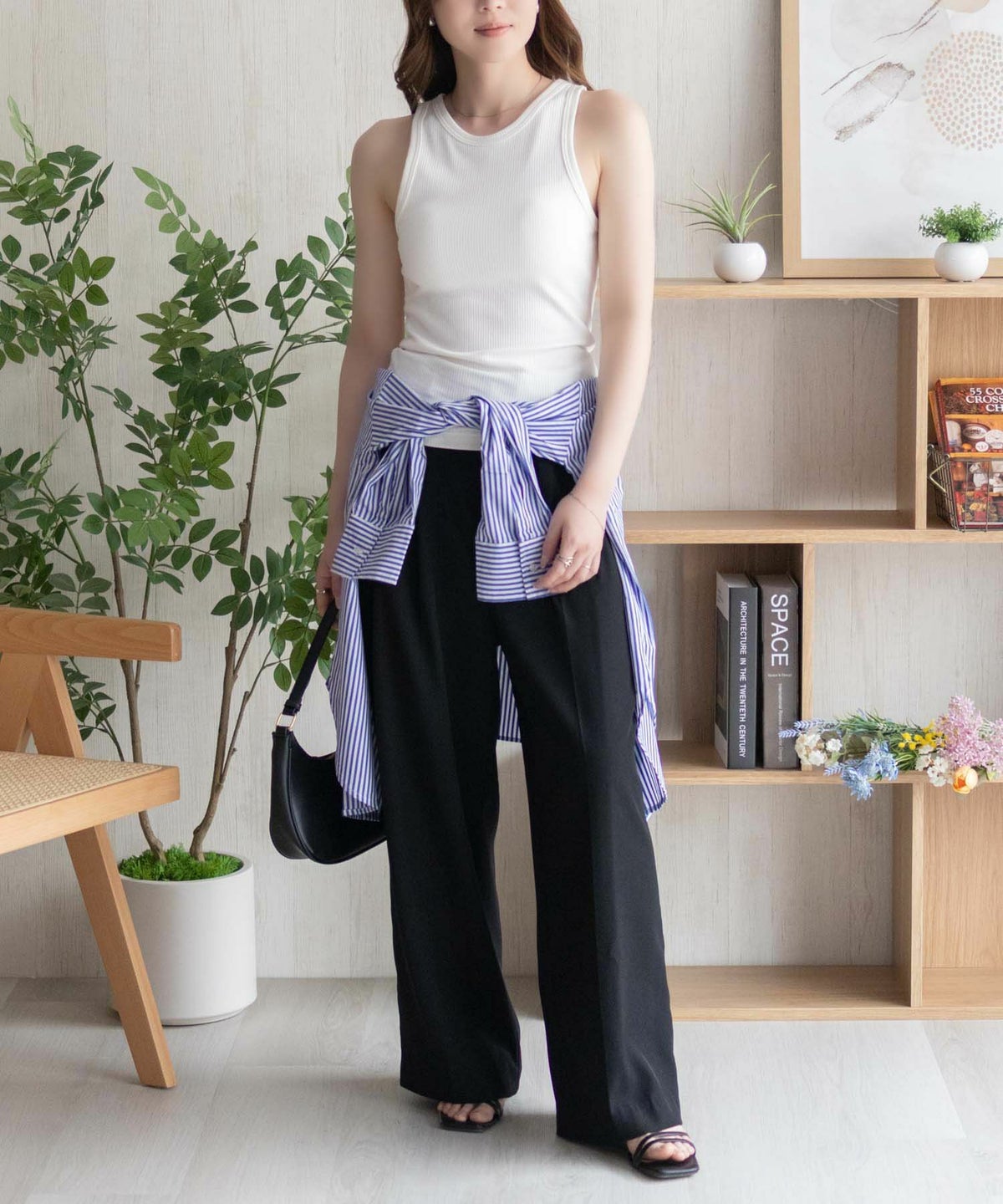 nAvy ハピ楽 カップ付きリブアメスリタンクトップ レディース