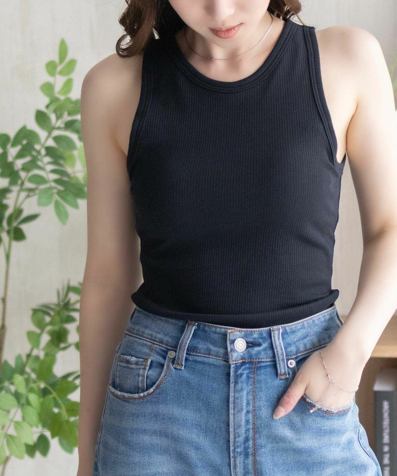 nAvy ハピ楽 カップ付きリブアメスリタンクトップ レディース商品画像-11