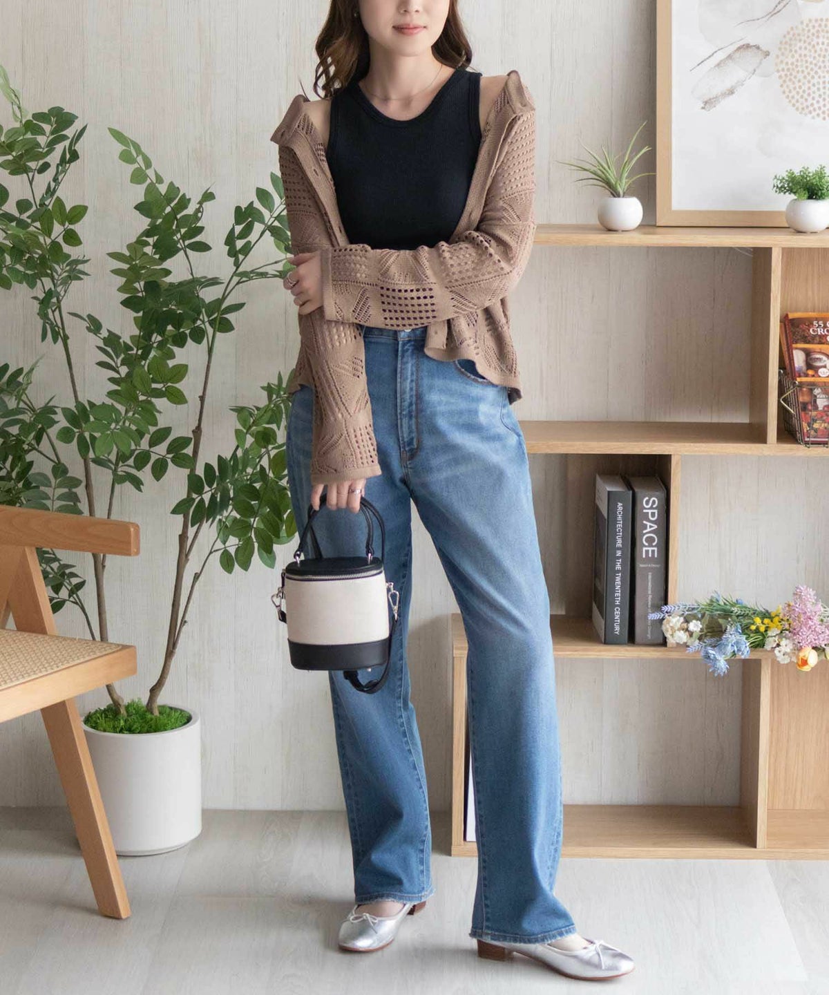 nAvy ハピ楽 カップ付きリブアメスリタンクトップ レディース