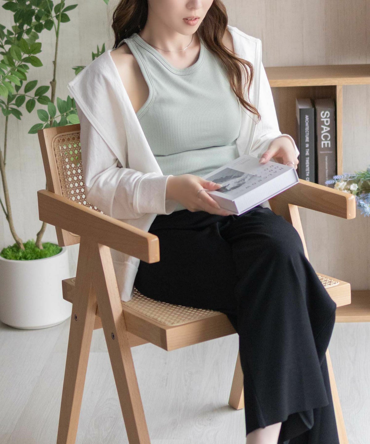 nAvy ハピ楽 カップ付きリブアメスリタンクトップ レディース