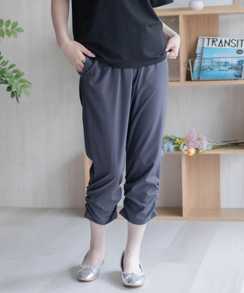 nAvy SARARI  裾シャーリング7分丈パンツ レディース商品画像-12