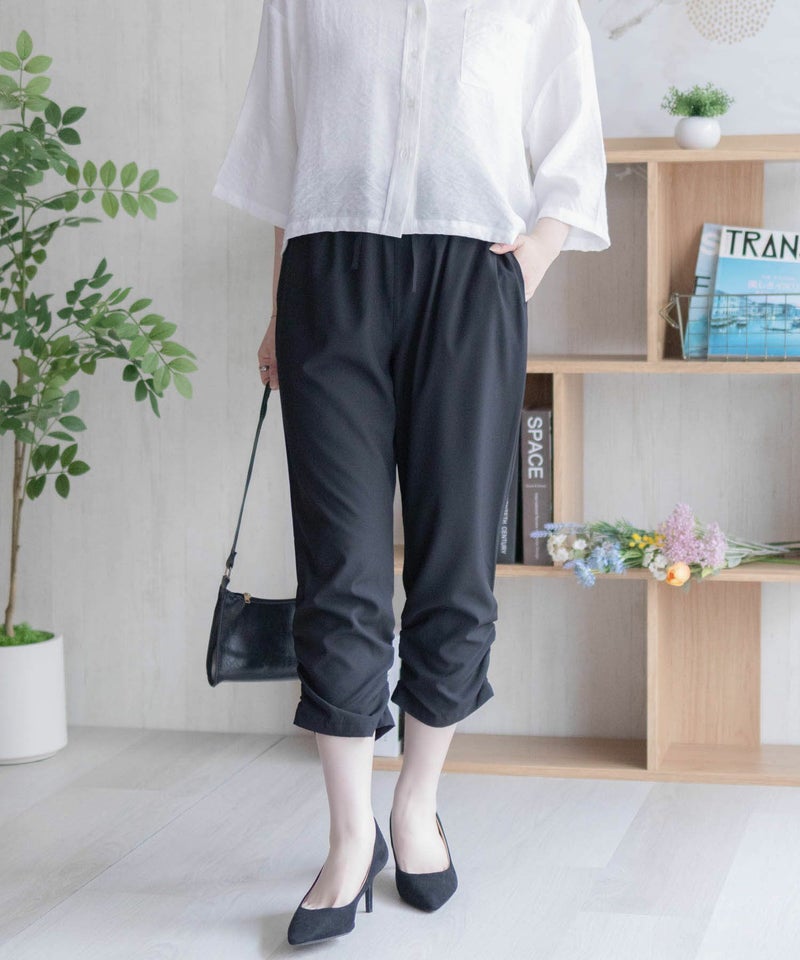 nAvy SARARI  裾シャーリング7分丈パンツ レディース商品画像-18