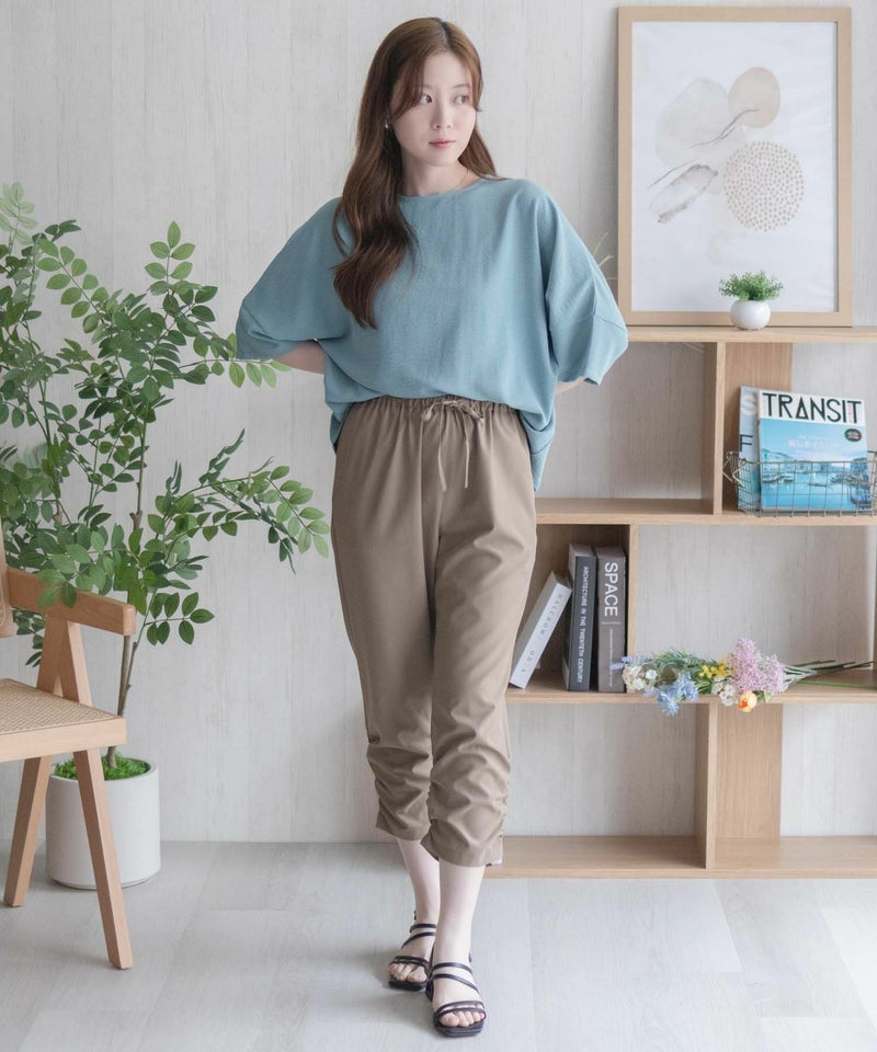 nAvy SARARI  裾シャーリング7分丈パンツ レディース商品画像-31