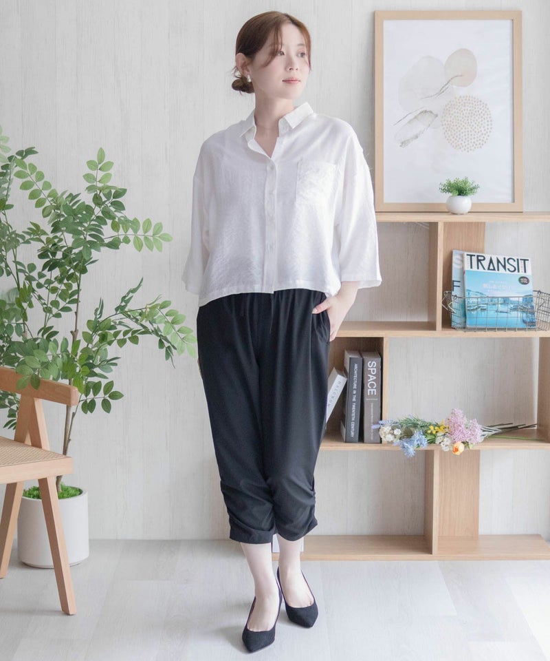 nAvy SARARI  裾シャーリング7分丈パンツ レディース商品画像-33