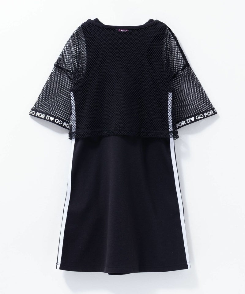 RICH MIX ポンチ素材 メッシュアンサンブルワンピース キッズ商品画像-2