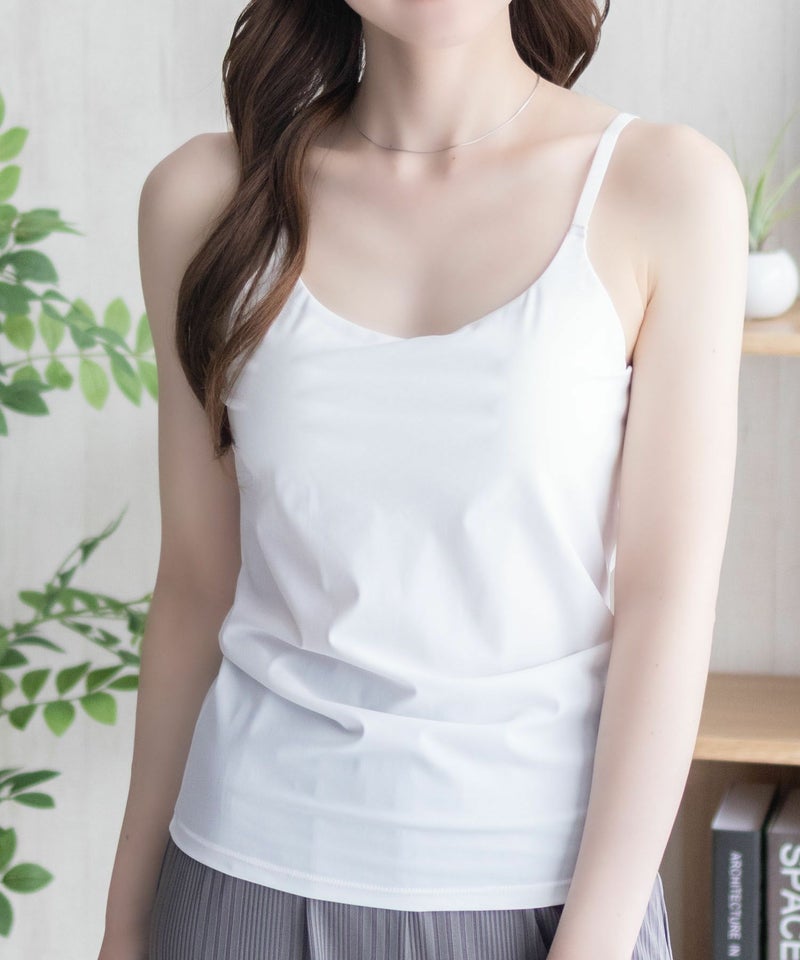 nAvy ハピ楽 カップ付きナイロンベア天スクエアキャミソール レディース商品画像-4