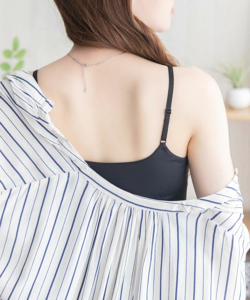 nAvy ハピ楽 カップ付きナイロンベア天スクエアキャミソール レディース商品画像-15