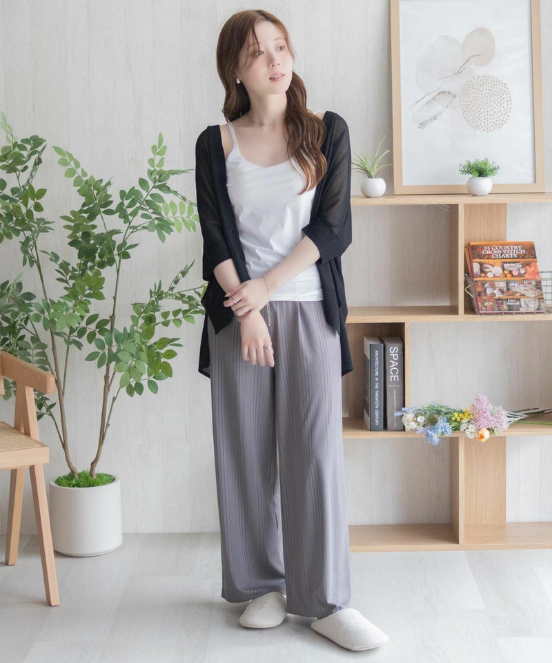 nAvy  ハピ楽 カップ付きナイロンベア天スクエアキャミソール レディース商品画像-38