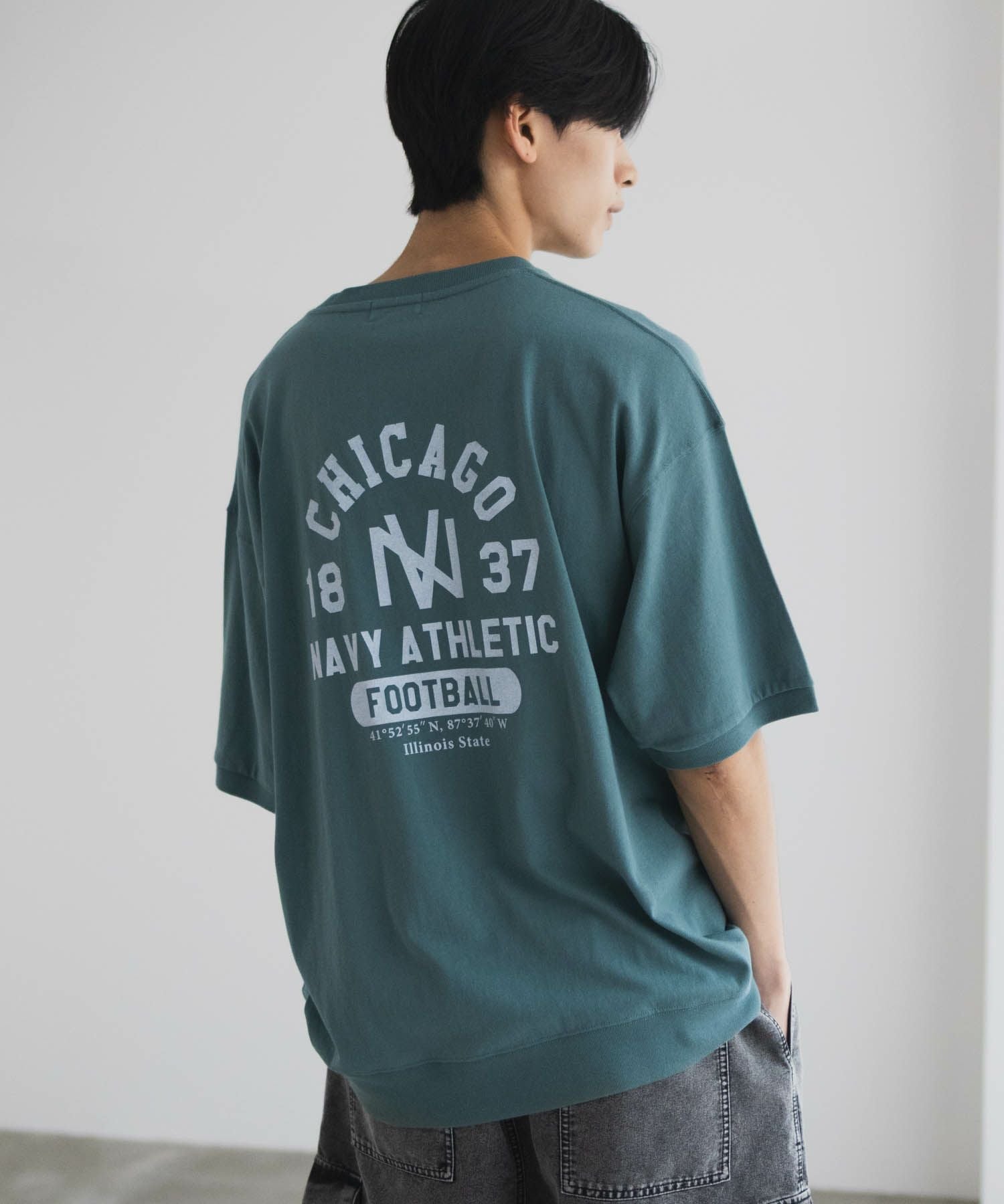 NAVY カレッジスウェットTシャツ メンズ