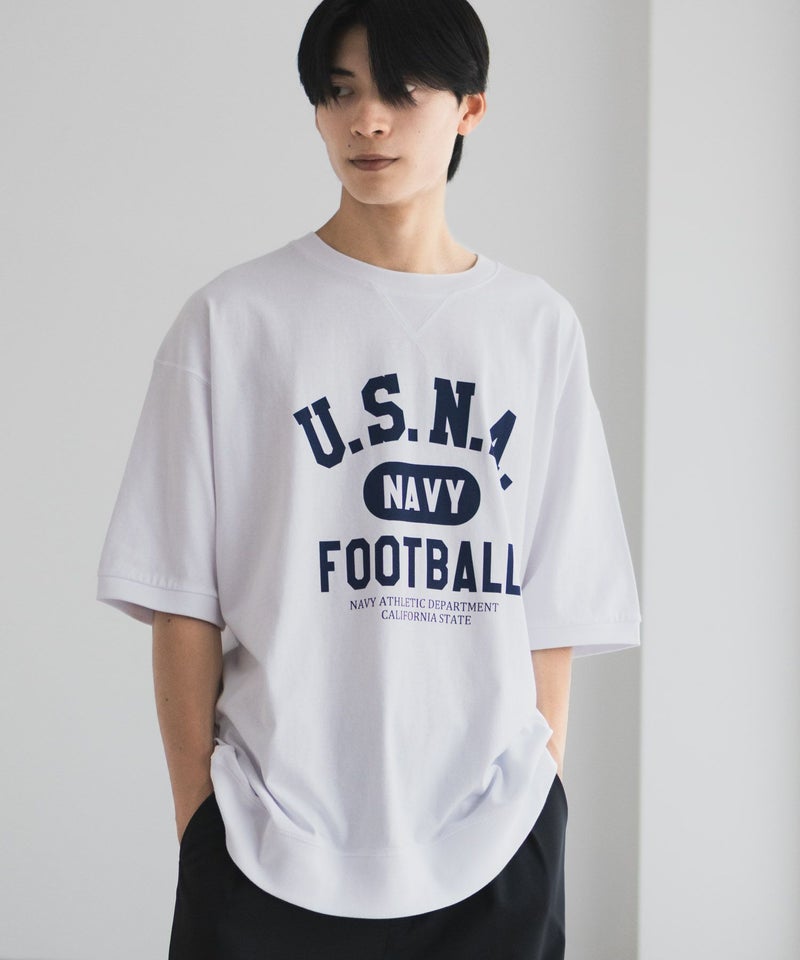 NAVY カレッジスウェットTシャツ メンズ メール便 対応商品商品画像-5
