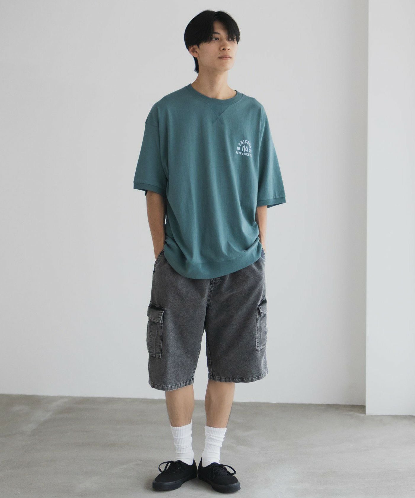 NAVY カレッジスウェットTシャツ メンズ