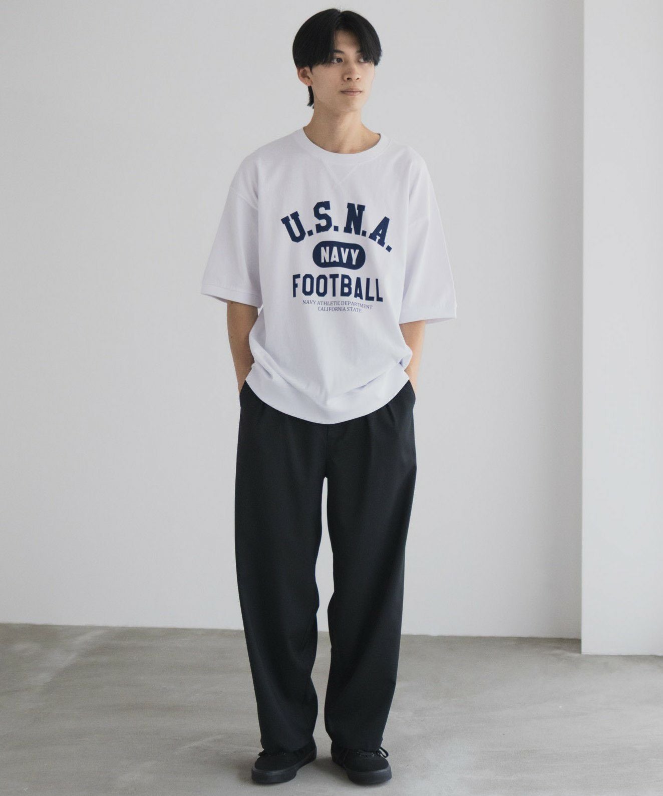 NAVY カレッジスウェットTシャツ メンズ