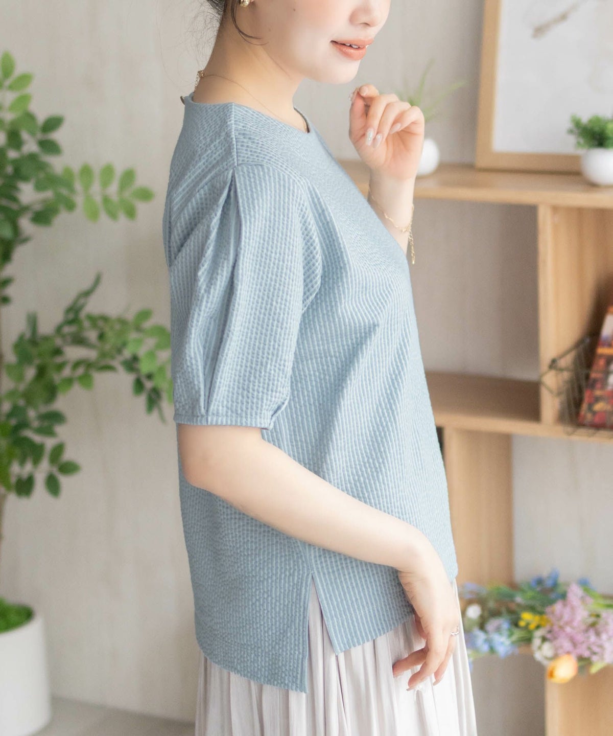 nAvy 袖タックプルオーバー レディース