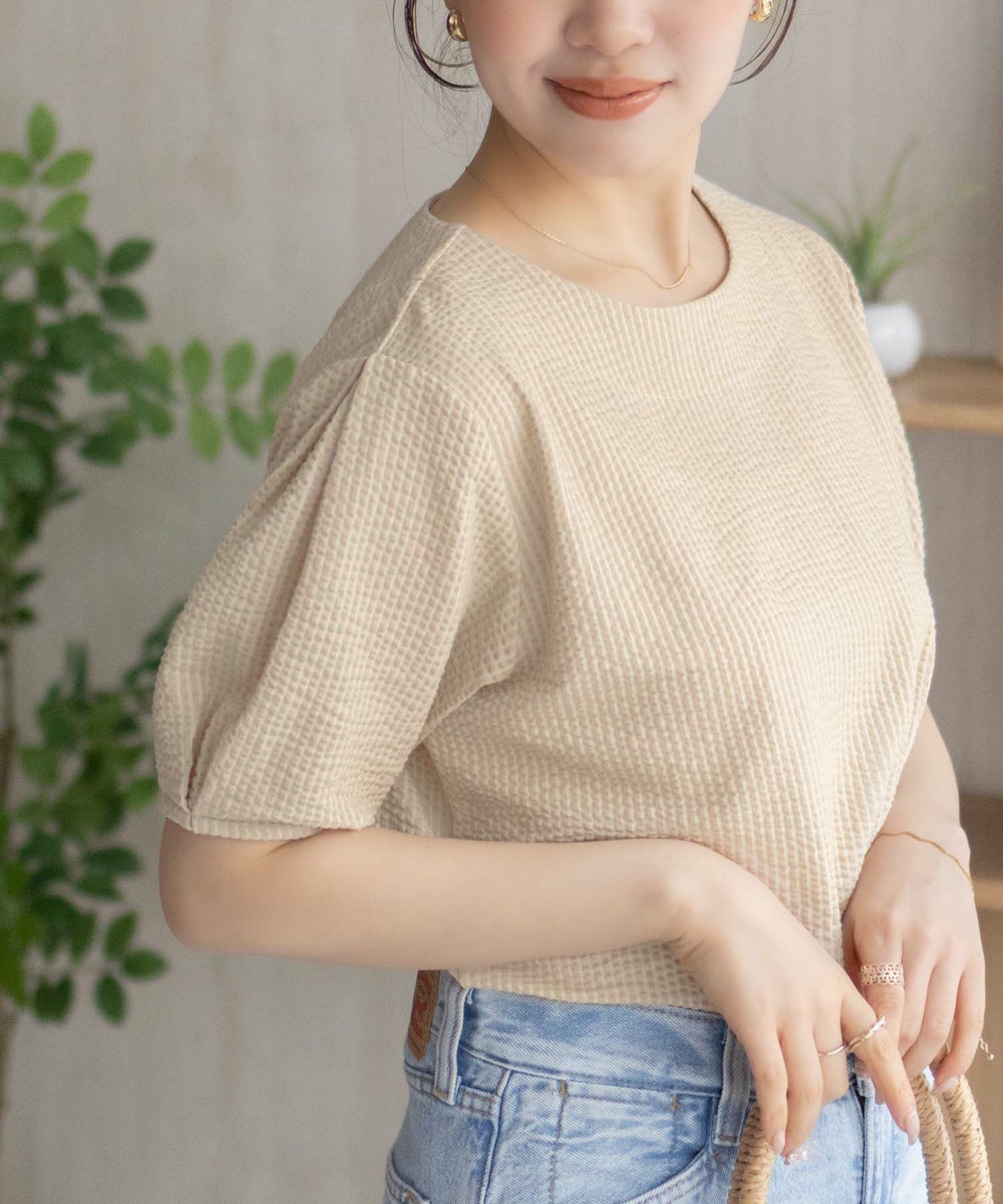 nAvy 袖タックプルオーバー レディース