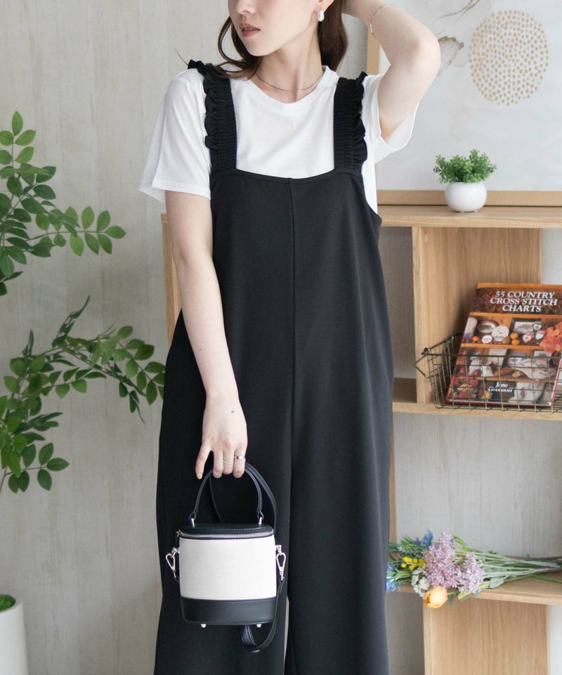 nAvy ポリツイルサロペットアンサンブル レディース商品画像-5