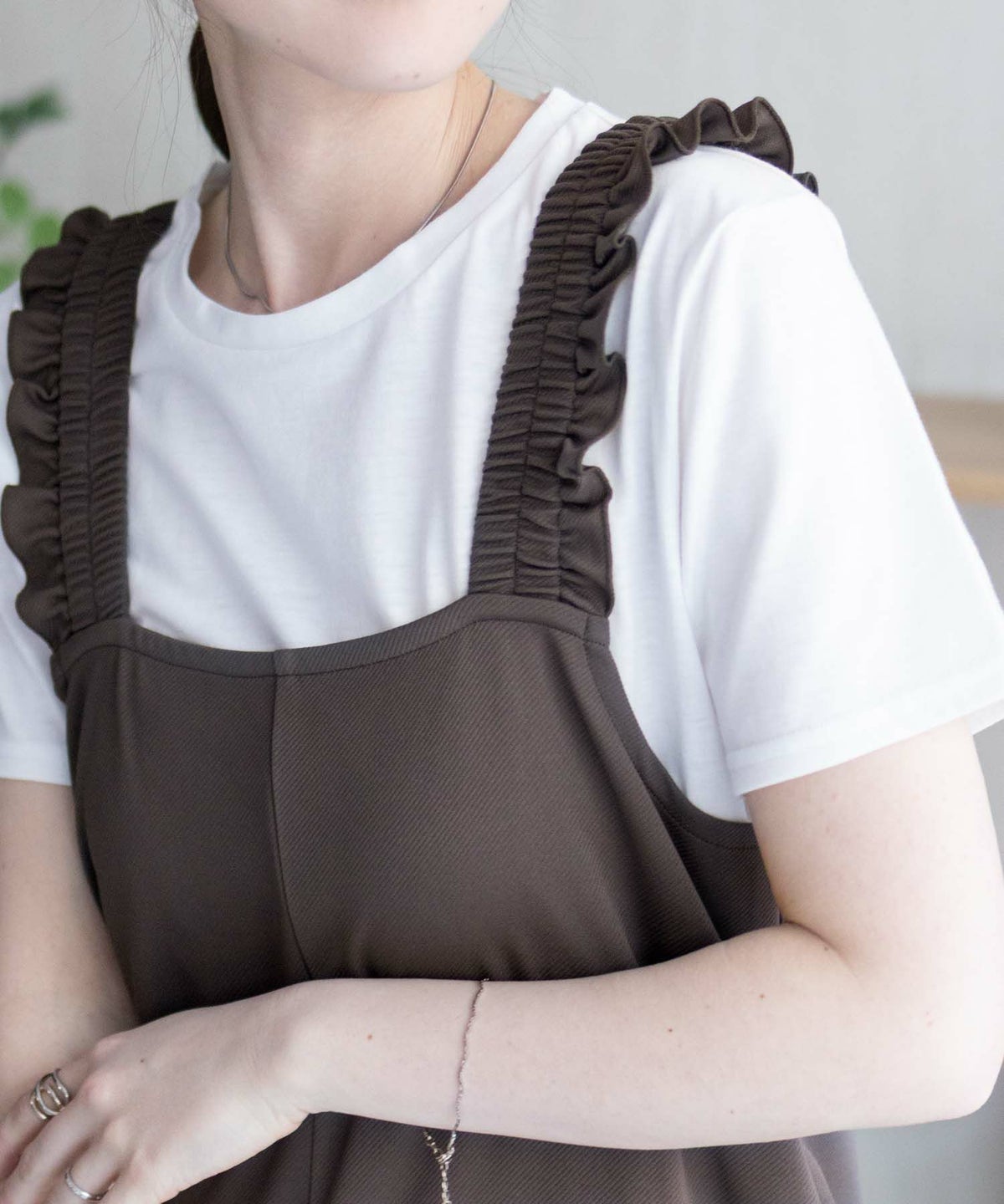 nAvy ポリツイルサロペットアンサンブル レディース