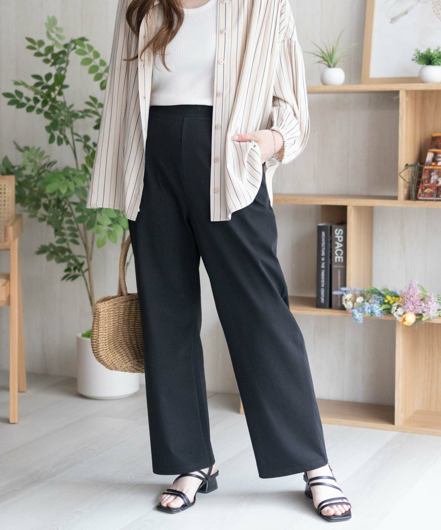 nAvy SARARI ひんやりフローズンセミワイドパンツ レディース