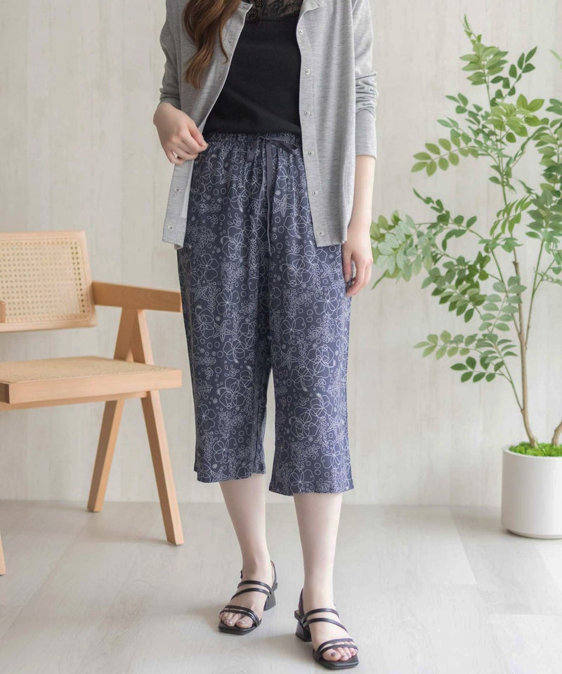 nAvy SARARI  レーヨンステテコ フラワー柄 レディース商品画像-1