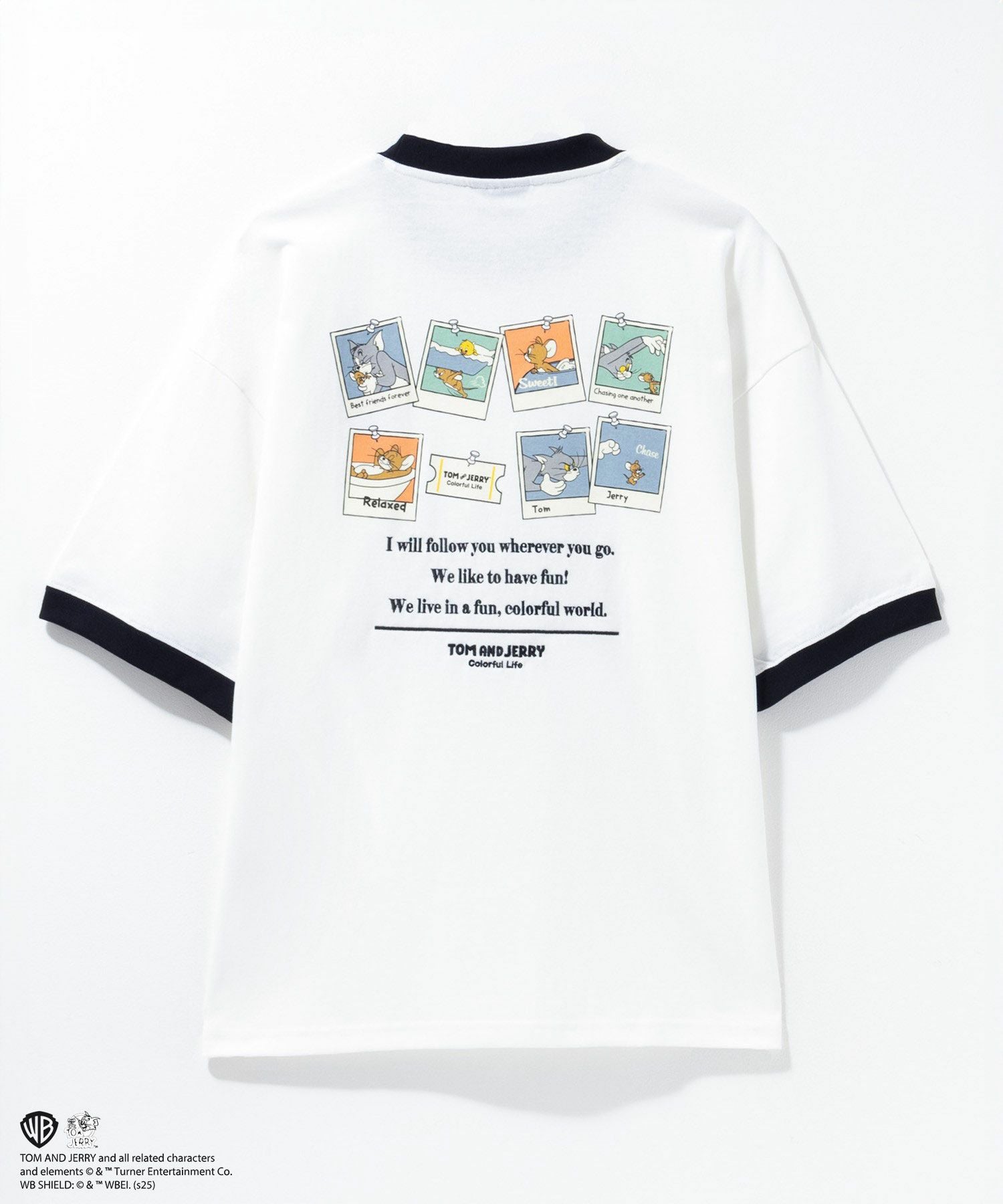 Tom and Jerry レトロリンガーネックTシャツ メンズ