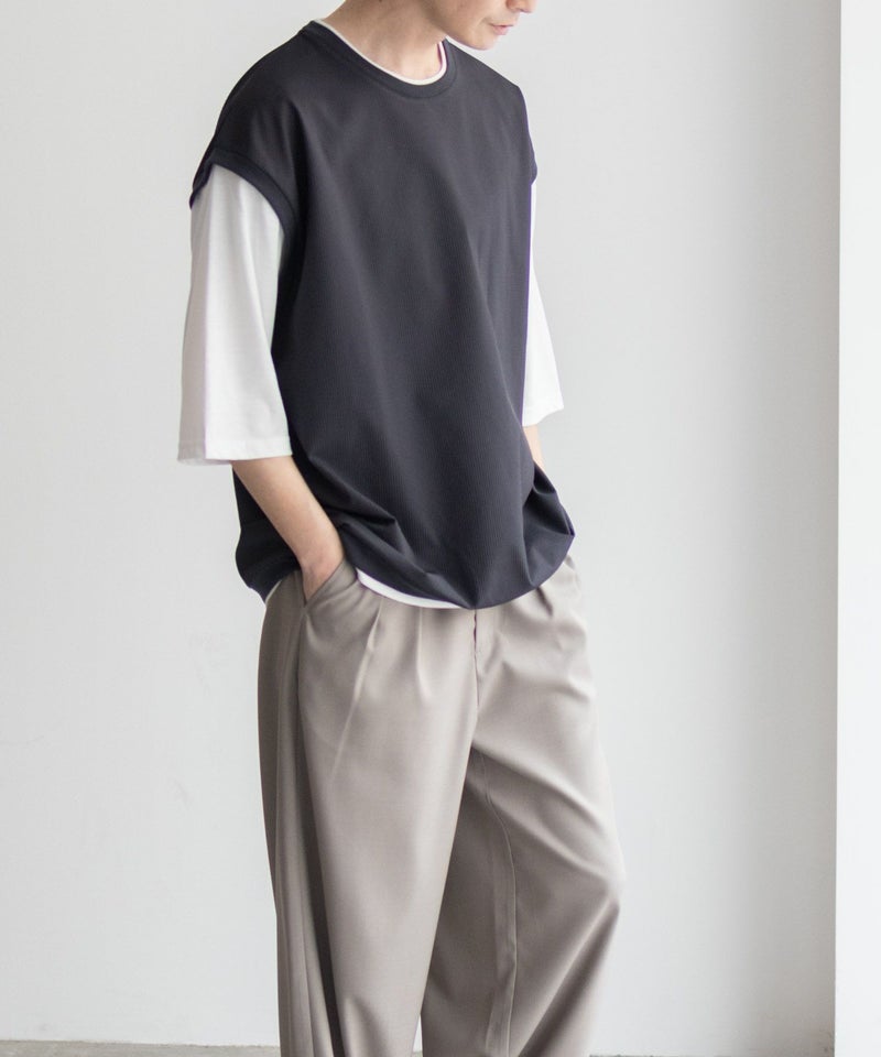 URBAN COLLECTION  カットサッカーベストレイヤードTシャツ メンズ商品画像-14