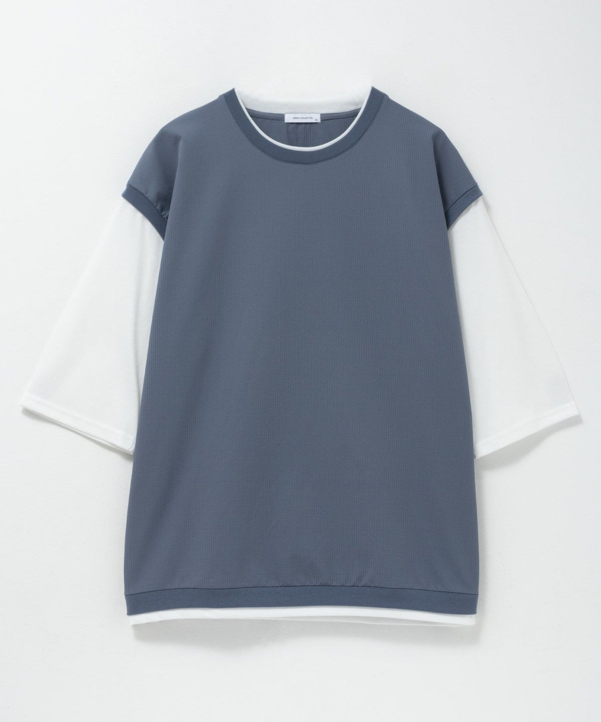 URBAN COLLECTION カットサッカーベストレイヤードTシャツ メンズ