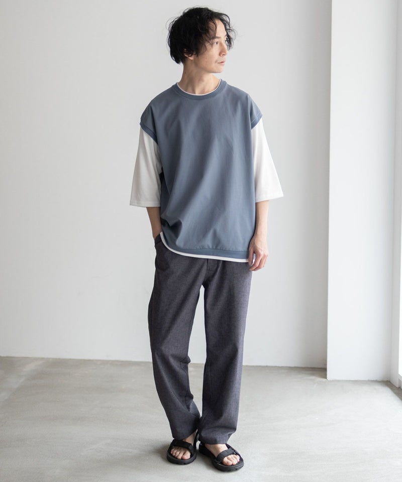 URBAN COLLECTION カットサッカーベストレイヤードTシャツ メンズ商品画像-31