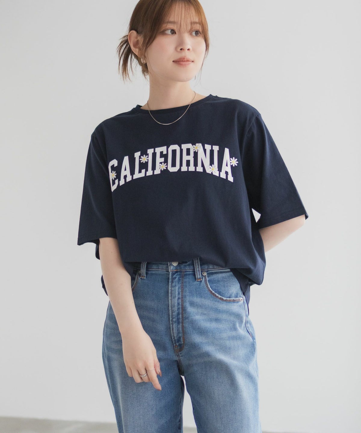 フラワー刺繍カレッジTシャツ レディース ネコポス 対応商品