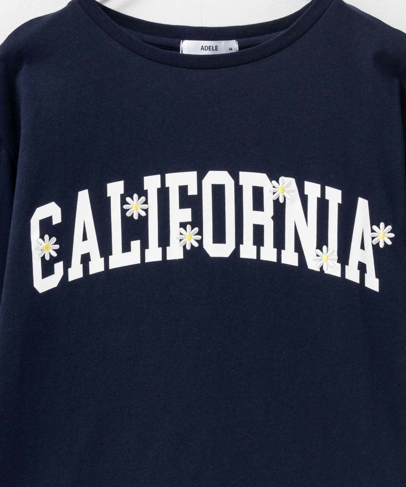 フラワー刺繍カレッジTシャツ レディース メール便 対応商品商品画像-12