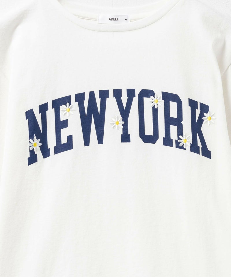 フラワー刺繍カレッジTシャツ レディース メール便 対応商品商品画像-13