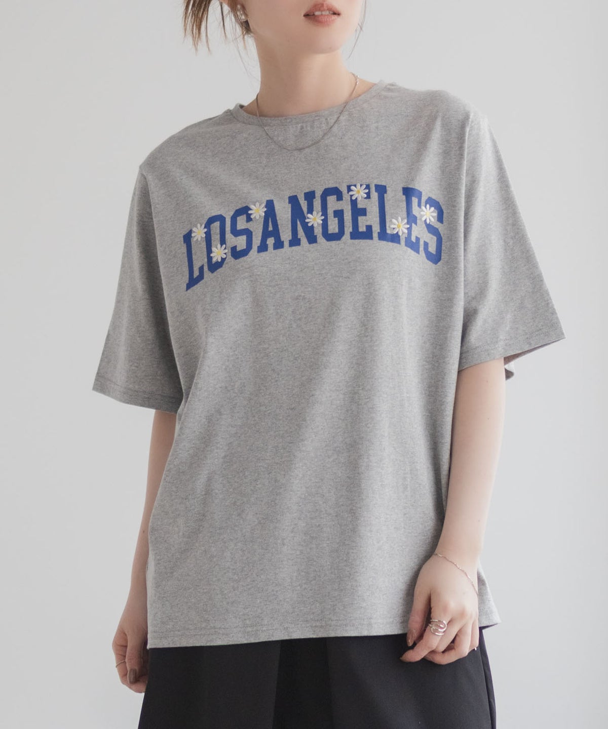 フラワー刺繍カレッジTシャツ レディース ネコポス 対応商品