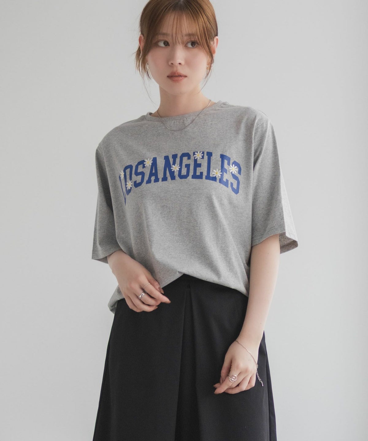 フラワー刺繍カレッジTシャツ レディース ネコポス 対応商品