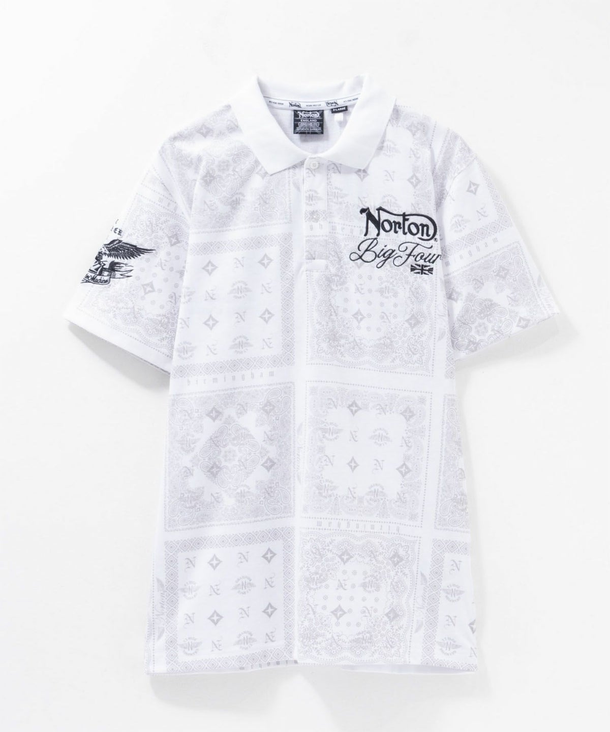 Norton モノグラムバンダナポロシャツ メンズ