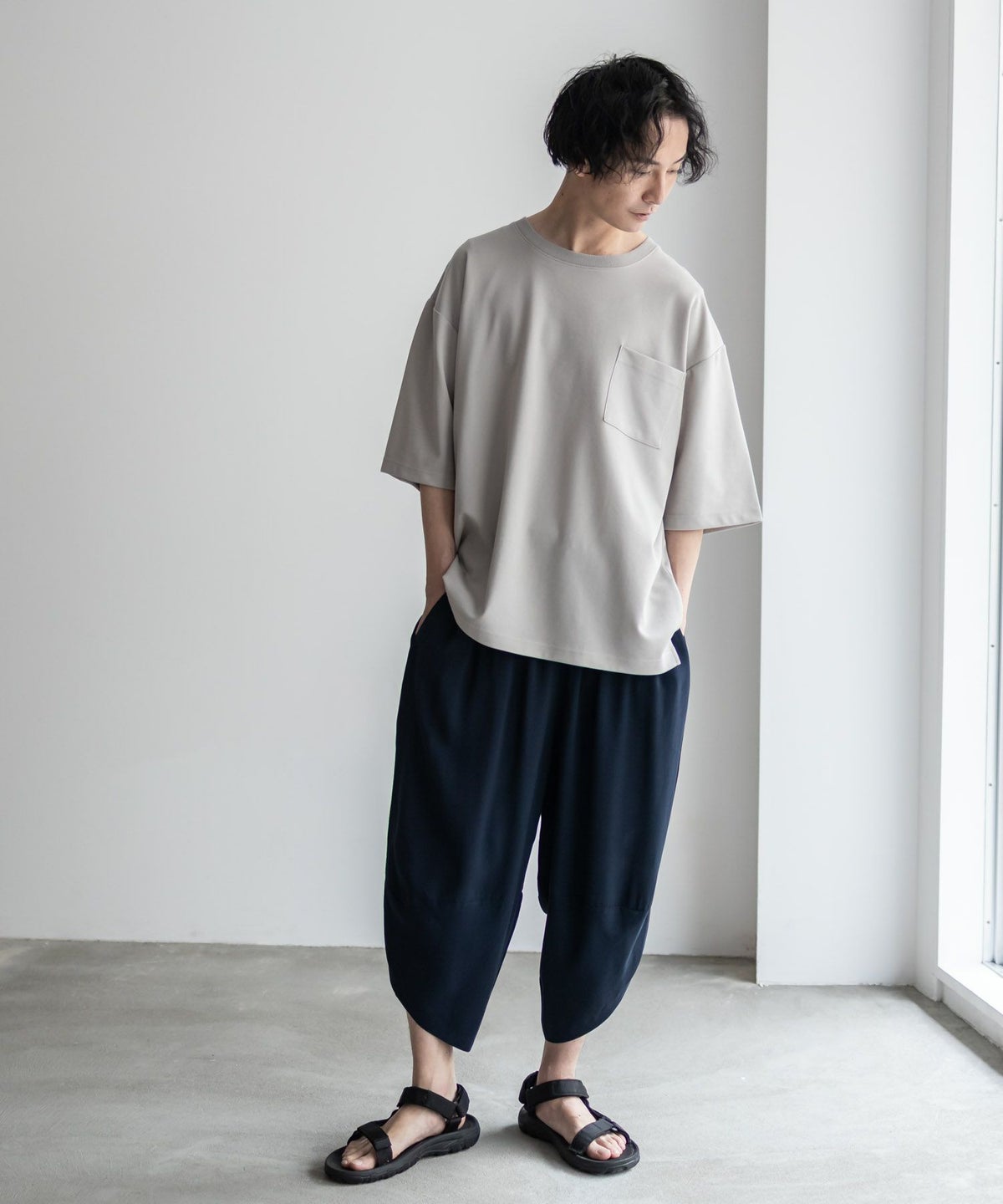 NAVY SARARI レーヨンバルーンパンツ メンズ