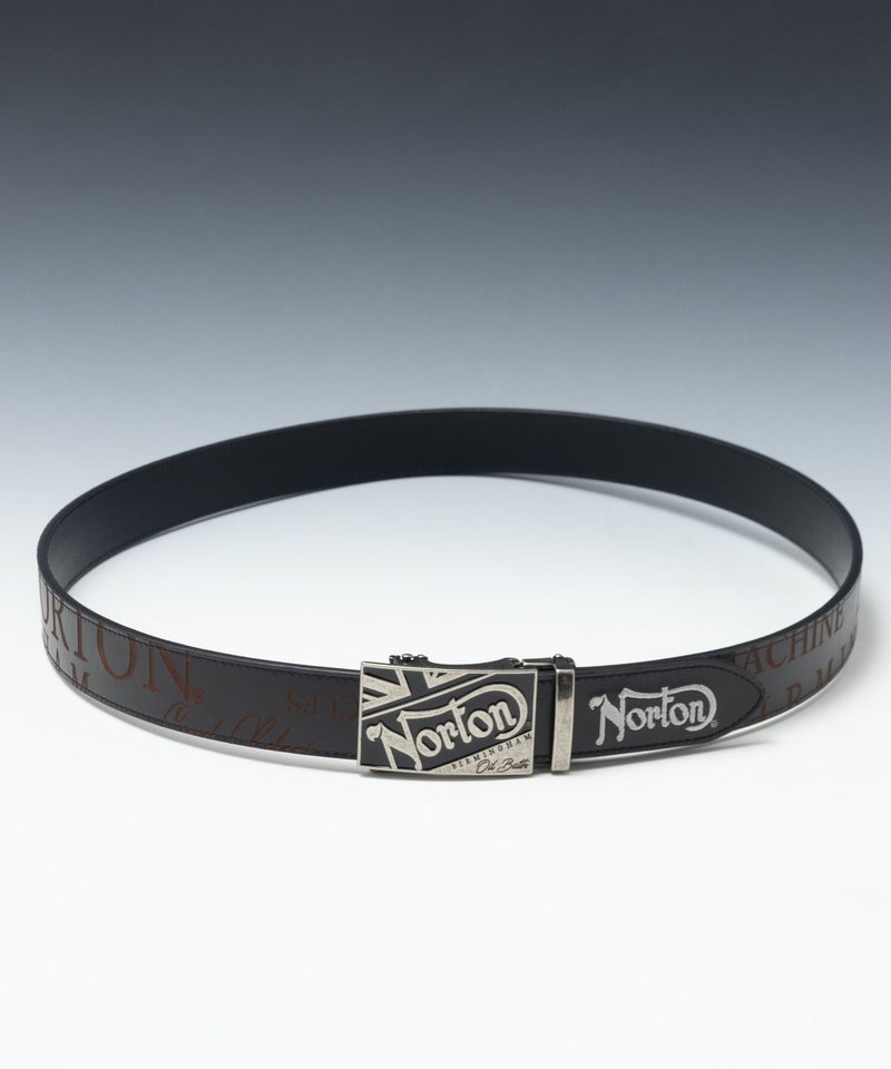 Norton 本革総柄ベルト メンズ商品画像-3