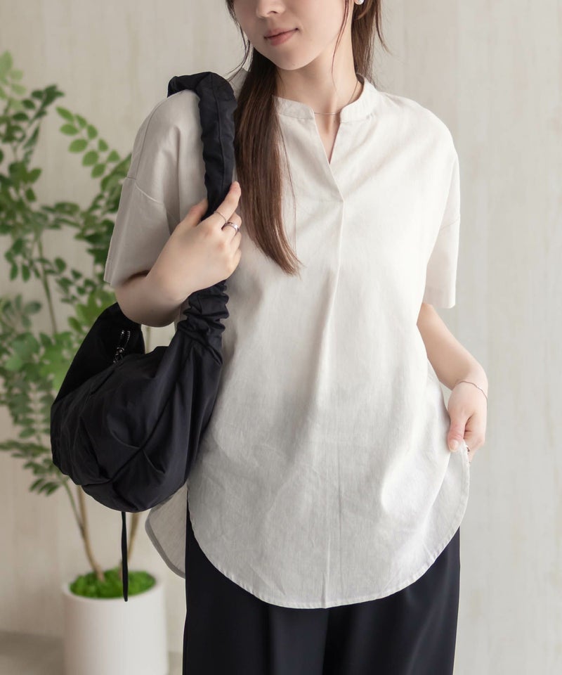 HusHusH 麻混スキッパーブラウス レディース商品画像-1