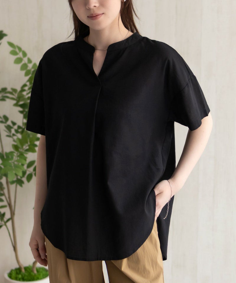 HusHusH  麻混スキッパーブラウス レディース商品画像-2