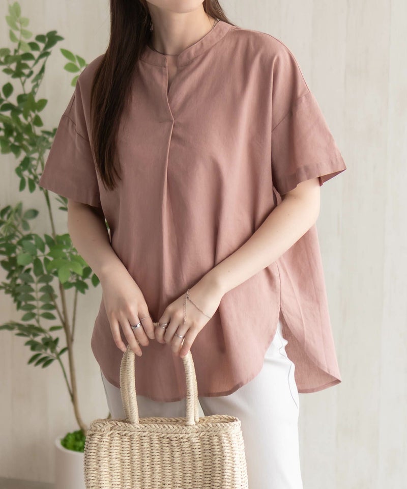 HusHusH  麻混スキッパーブラウス レディース商品画像-3