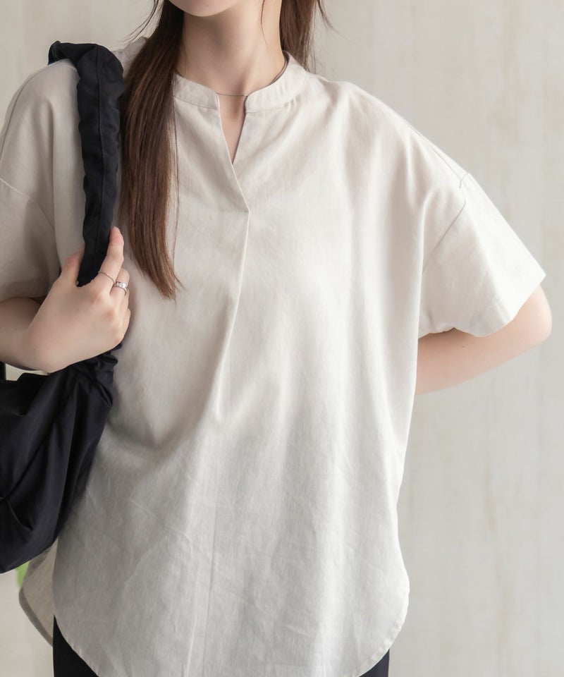 HusHusH 麻混スキッパーブラウス レディース商品画像-5